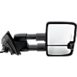 Passenger Side Towing Mirror, Power Adjust, Heated, Manual Folding, Chrome, In-glass Signal Light, No Memory, No Puddle Light, No Auto-Dim, No Blind Spot Feature