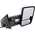 2015-2016 GMC Sierra 2500 HD - Passenger Side Towing Mirror, Power Adjust, Heated, Power Folding, Chrome, In-glass Signal Light, With Memory, No Puddle Light, No Auto-Dim, No Blind Spot Feature