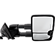 Passenger Side Towing Mirror, Power Adjust, Heated, Manual Folding, Textured Black, In-glass Signal Light, No Memory, No Puddle Light, No Auto-Dim, No Blind Spot Feature