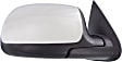 Passenger Side Mirror, Manual Adjust, Manual Folding, Non-Heated, Chrome, No Signal Light, No Memory, No Puddle Light, No Auto-Dimming, No Blind Spot Feature
