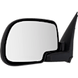 2005 Chevrolet Silverado 1500 Base - Driver Side Mirror, Manual Adjust, Non-Heated, Textured Black, Manual Folding, No Signal Light, No Blind Spot Feature, No Memory, No Puddle Light, No Auto-Dimming, Extended Cab Pickup