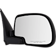 2004 Chevrolet Silverado 1500 Base - Passenger Side Mirror, Manual Adjust, Non-Heated, Textured Black, Manual Folding, No Signal Light, No Blind Spot Feature, No Memory, No Puddle Light, No Auto-Dimming