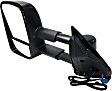 2003-2006 Chevrolet Silverado 1500 - Driver Side Towing Mirror, Power Adjust, Heated, Manual Folding, Textured Black, No Signal Light, Without Memory Recall, No Puddle Light, No Auto-Dimming, With Blind Spot Glass
