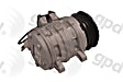1994 Geo Metro - A/C Compressor, Nipp; 3 Ear; 4 Groove 2.125In X 4In; 10P08E, With Clutch, 4-Groove Pulley, 1.0L 3Cyl, 65 Series