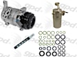 2008 Hummer H2 - 4-Piece Kit A/C Compressor, 4 Groove; O-Ring Seal Kit 1321272; Front Exp Valve 3411249; 6511414; Acum/Drier 1411647; 10S20F; Without Rear A.C., With Clutch, 4-Groove Pulley, 6.2L 8Cyl