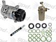2000 Chevrolet Suburban 2500 - 4-Piece Kit A/C Compressor, 4 Groove; Front Exp Valve 3411249; O-Ring Seal Kit 1321277; 6511414; Acum/Drier 1411647; 10S20F; Without Rear A.C., With Clutch, 4-Groove Pulley, 6.0L 8Cyl