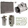 9642294A 5-Piece Kit A/C CompressorWith Clutch6-Groove Pulley5.5L8Cyl Includes (1) A/C Compressor, (1) A/C Receiver Drier, (1) A/C Expansion Valve, (1) A/C O-Ring and Gasket Seal Kit and (1) A/C Condenser