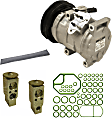 9644786 5-Piece Kit A/C Compressor, With Clutch, 6-Groove Pulley, 3.5L, 6Cyl, Includes (1) A/C Compressor, (1) Drier Desiccant Element, (2) A/C Expansion Valve and (1) A/C O-Ring and Gasket Seal Kit
