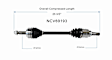 NCV69193 Front, Driver Side Axle Assembly - New Sold Individually, 1.8L, 4Cyl