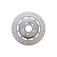222-423-20-12 Rear, Driver or Passenger Side Brake Disc, Cross-drilled and Slotted, 5 Lugs, 360 mm, Genuine Mercedes Benz