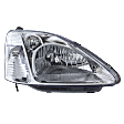 Passenger Side Halogen Headlight, Without bulb(s), OE Replacement, Hatchback