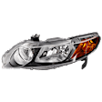 Driver Side Halogen Headlight, without Bulb, Clear Lens, Sedan