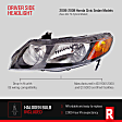 Driver Side Halogen Headlight, without Bulb, Clear Lens, Sedan