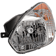 2008 Hyundai Accent - Driver Side Halogen Headlight, With bulb(s), OE Replacement