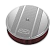 120-174 Universal, 14in.X 3in. 5.125 Base Flange, Air Cleaner Assembly - Polished Steel  Sold individually