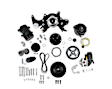 20-240BK Universal, Small Block Chevy Mid-Mount Complete Accessory System- Black Finish