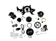 20-242BK Universal, Big Block Chevy Mid-Mount Complete Accessory System- Black Finish