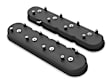 241-97 Universal, Tall GM LS Dry Sump Valve Covers without Oil Fill, Cast Aluminum - Satin Black Finish