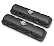 241-192 Universal, Holley 2-Piece Pontiac Style Valve Cover - Gen III/IV GM LS, Coil-Mount Base & Integrated Coil Cover - Cast Alum. Satin Black