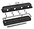 241-192 Universal, Holley 2-Piece Pontiac Style Valve Cover - Gen III/IV GM LS, Coil-Mount Base & Integrated Coil Cover - Cast Alum. Satin Black