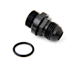 26-142-1 Universal, Short -6AN male fuel inlet fitting (black) with -8AN o-ring threads for 4150 Ultra XP fuel bowls.