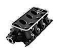 300-242BK Black Ford 351W (9.5" Deck) Ford Hi-Ram Intake Manifold with 105mm LS Throttle Body Flange Top.