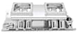835171 Sniper Intake Manifold, Aluminum, Silver, Chevy Small Block V8, Single Plane 2 x 4500, Sold Individually