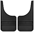 1990 Ford F-150 - Front, Driver and Passenger Side Mud Flaps, without Weight, Black Center/Polished Weight, Rubber