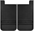 55100 Rear, Driver and Passenger Side Mud Flaps, Black Center/Polished Weight, Rubber, MudDog Series
