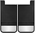 2017 Nissan Rogue Sport - Rear, Driver and Passenger Side Mud Flaps, with Weight, Black With Polished Weight, Rubber and Stainless Steel