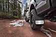 2017 Nissan Rogue Sport - Rear, Driver and Passenger Side Mud Flaps, with Weight, Black With Polished Weight, Rubber and Stainless Steel