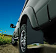 56886 Front and Rear, Driver and Passenger Side Mud Flaps, Black, Plastic, Custom Fit Series