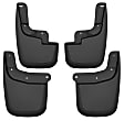 58236 Front and Rear, Driver and Passenger Side Mud Flaps, Black, Plastic, Custom Fit Series
