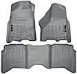 2016 Ram 3500 - Weatherbeater Series, Gray, Front and Second Row, Molded Floor Liner, Crew Cab Pickup, With Dual Carpet Hooks On Driver/Passenger Sides, Made of Thermoplastic