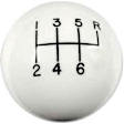 1630016 Classic Series Shift Knob - White, Plastic, Round, Direct Fit, Sold Individually