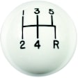 1630025 Universal, Shift Knob - White Plastic Round  Sold individually