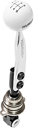 3916029 Billet/Plus Series Shifter - Chrome Stick and White Knob, Manual, Direct Fit, Sold Individually