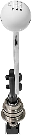 3916029 Billet/Plus Series Shifter - Chrome Stick and White Knob, Manual, Direct Fit, Sold Individually