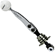3916030 Billet Plus Series Shifter - Chrome Stick and White Knob, Stainless Steel and Plastic, Manual, Direct Fit, Sold Individually