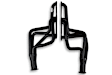 4901HKR Headers Long Tube, Painted Black, Made of Steel