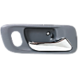 Front, Passenger Side Gray bezel with chrome lever Interior Door Handle, With Door Lock Hole