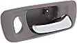 Front, Passenger Side Gray bezel with chrome lever Interior Door Handle, With Door Lock Hole