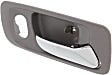 Front, Passenger Side Gray bezel with chrome lever Interior Door Handle, With Door Lock Hole