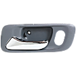 1998-2002 Honda Accord - Front, Driver Side Gray bezel with chrome lever Interior Door Handle, With Door Lock Hole