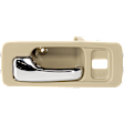 Front, Driver Side Interior Door Handle, Beige Bezel with Chrome Lever, With Door Lock Hole, 4 Cyl., 2.2L Engine