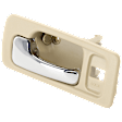 Front, Driver Side Interior Door Handle, Beige Bezel with Chrome Lever, With Door Lock Hole, 4 Cyl., 2.2L Engine