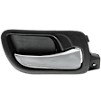 Front, Passenger Side Chrome Lever with Black Bezel Interior Door Handle, Sedan
