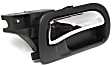 Front, Passenger Side Chrome Lever with Black Bezel Interior Door Handle, Sedan