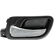 Front, Driver Side Chrome Lever with Black Bezel Interior Door Handle, Sedan