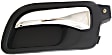 Front, Driver Side Chrome Lever with Black Bezel Interior Door Handle, Sedan